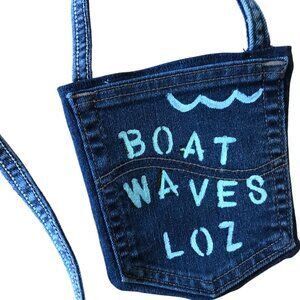 Handmade Crossbody Bag: Recycled Denim Lake of the Ozarks Cell Phone Jean Purse